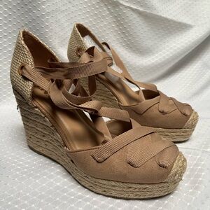 INC International Concepts Tan Ribbon Espadrilles